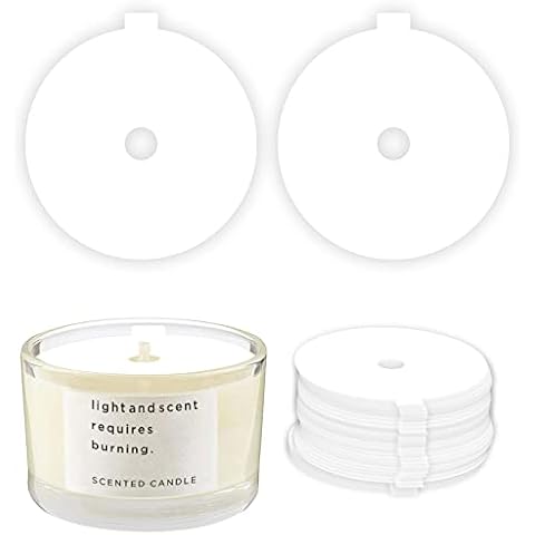 Candle Dust Covers (100 Pack), Joyfulmap Preprinted White Pull Tab Lid for Craft Candle Decoration, Candle Topper Protection Accessories for Candle or Craft Fragrance Candles Making (6.985cm/2.75in) Cover