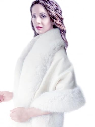 Generic Faux plush Shawl Wrap Scarf Concealed pocket with snap closure Perfect for wedding dinner and party favors4