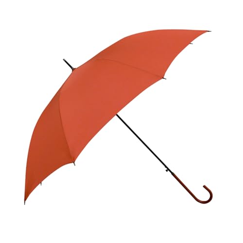 JDJUBOA Vintage Windproof Long Handled Umbrella 38 Inch Umbrella for 2 Persons,8 Ribs Auto Open Classic PU Leather J Handle Cane Stick Golf Rain Umbrellas for Men Women red(Red)