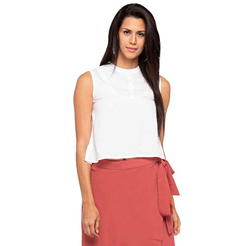 Image of Life by Shoppers Stop Womens Band Collar Solid Top