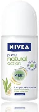 Nevia Pure & Natural Action Jasmine Deodorant Roll on 50 Ml, 1.69fl.oz - Pack of 2