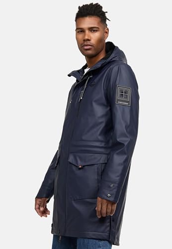 STONE HARBOUR warmer Regenponcho gefütterter Regenmantel wasserdicht mit innenliegendem Tragegurt und geschweißten Nähten Verdaan Navy Gr. XXL