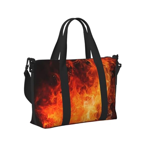 Travel Duffel Bag for Men Gym Bag, Roaring Flame Luggage Bag with Shoulder Strap, Large Gym Tote Bag for Women, Weekender Overnight Bag, Foldable Carry on Bag for Airplane2
