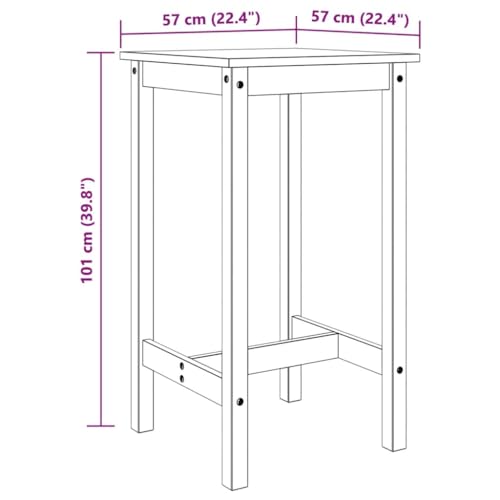 vidaXL Bar Set 5-TLG., Bartisch mit 4 Barhocker, Stehtisch Bistrotisch Barstühle für Esszimmer Küche Wohnzimmer, Bartresen Küchentisch Stühle, Massivholz Kiefer