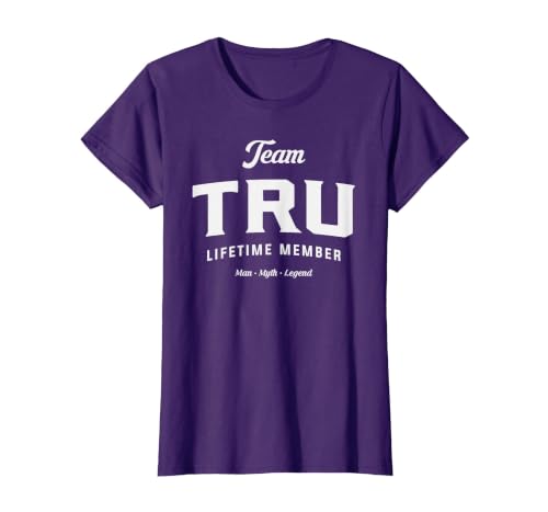 Team Tru Lifetime Member Funny Name Tru T-Shirt, Women, Purple, X-Large