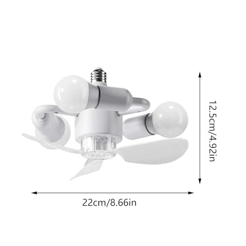 Ventilador de techo con luces para dormitorio y base E27 con mando 5