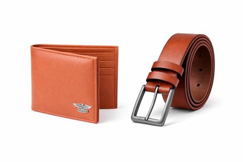 Image of Wallet Belt Combo | Bi-Fold with Multiple Card Slots | PU Material | PU Leather Belt | Gift Set