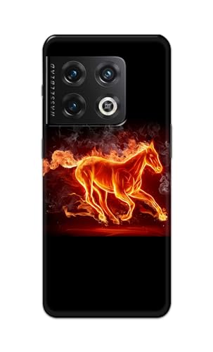 Image of PRINTFIDAA Plastic Printed Hard Back Cover Case For Oneplus 10 Pro 5G Back Cover (Fiery Horse) -112, Multi
