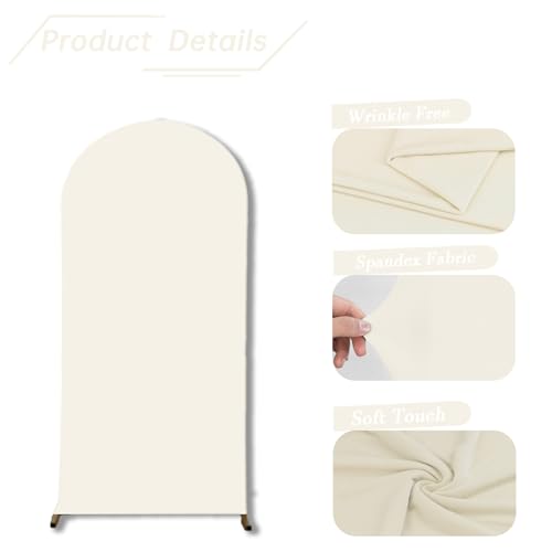 Fundas para Arco de Fondo Fotográfico de 6.6FT Beige miniatura 4
