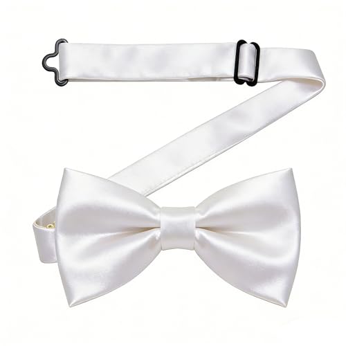 Image of YourTies Bow Ties for Men Pretied Bowties Solid Color Satin Bow Tie Formal Business Tuxedo Wedding Party Prom