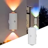 GUSHE Intelligentes LED-Nachtlicht mit Bewegungssensor, RGB-Farbverlauf dimmbar, Smart LED Wandlampe Innen/Außen, Wiederaufladbare Kabellose Wandlampe, Automatisch ON/Off, Für Schlafzimmer Wohnzimmer