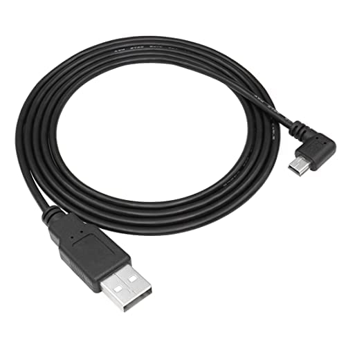YACSEJAO 90 stopni mini kabel USB 4,9 FT USB A pod odpowiednim kątem, kabel do ładowania danych mini USB, kabel do synchronizacji do Garmin Nuvi GPS, kamera na deskę rozdzielczą, DVR, kamera zapasowa