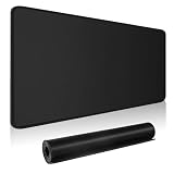 HGWALP Large Gaming Mouse Pad, Extended XXL Computer Game Mouse Mat, Long Keyboard Pad with Stitched Edges,Big Keyboard Mat for Home Office Gaming Work (35.4x15.7x0.12IN, 90x40CM),Classic Black