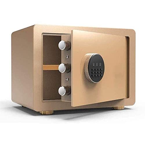 XBTGS Elettronica di deposito impermeabile ignifuga, elettronica antifurto, per ufficio o uso domestico, montaggio a parete o a pavimento, 35 x 25 x 25 cm, per casa, ufficio, C, oro, A, oro-A