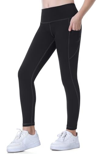 Heathyoga Girls Leggings with Pockets Athletic Leggings Girls Pants Clothes for Teen Girl Kids Dance Workout