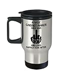 Cabinet Maker Rude Coffee Cups 14 oz Insulated Coffee Travel Mug Fuck Off Adult Dirty Humor, Gift For Coworker Leaving Curse Word Middle Finger Mug