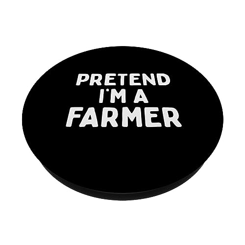 Pretend I'm A Farmer Funny Lazy Easy Halloween Costume Men PopSockets Swappable PopGrip, Black - Image 2