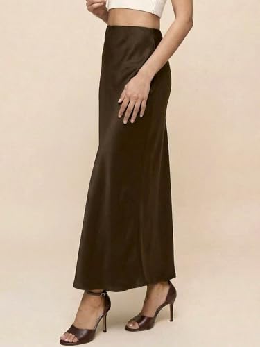 Image of ADDYVERO Premium Satin Finish Flowy A-Line Fit Midi Skirt for Women