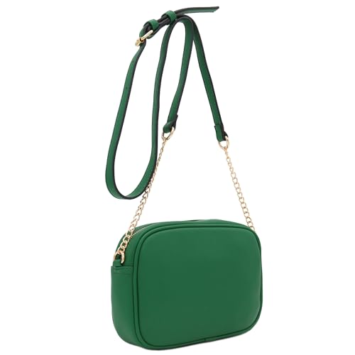 Image of FashionPuzzle Chevron Quilted Crossbody Camera Bag with Chain Strap and Tassel