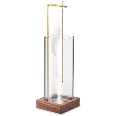 SYOUACEND Incense Holder for Sticks [Anti-Ash Flying] with Removable Glass, Ash Catcher Mess-Free Incense Burner Insence-Stick Holder for Home Decor Yoga Meditation Cover