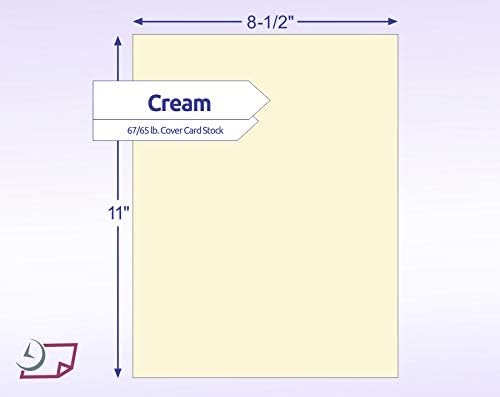 Miniatura 2 de NextDayLabels Papel de cartulina de color, 50 hojas, "8-12" x 11"", color crema, 67 libras (147 gsm), papel de color grueso para manualidades,