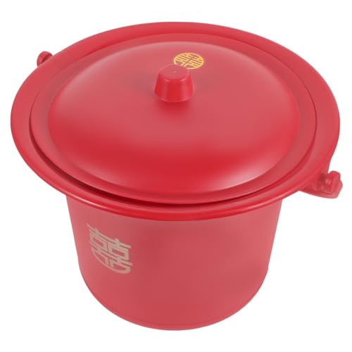 BEBEMOKO Plastic Household Bucket Wedding Chamber Pot Night Urine Pot Easy Wash for Family Non-Slip