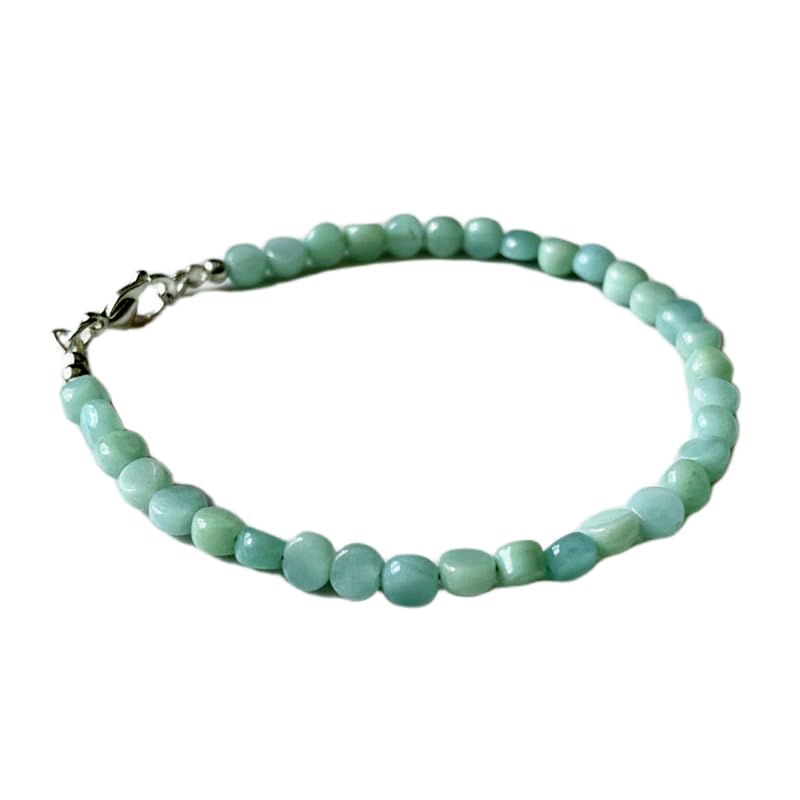Bracelet en amazonite naturelle fait main LKBEADS aux finitions lisses