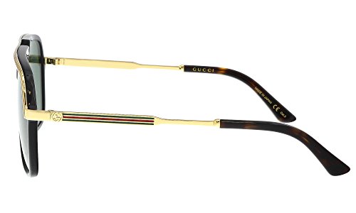 Gucci Gg0200S 001 Black/Gold Gg0200S Square Pilot Sunglasses Lens Category 3 #TOP2