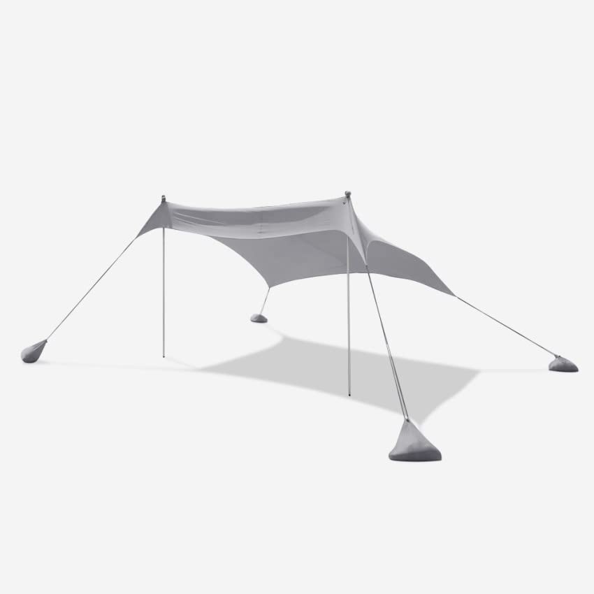 Tenda Spiaggia Mare Gazebo Portatile 2,3 x 2,3 m Protezione UV Antivento Formentera - Grigio