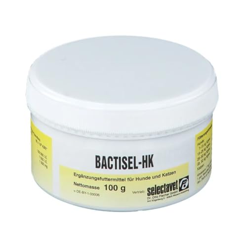 Selectavet Bactisel-HK Pulver | 100 g | Ergänzungsfuttermittel für Hunde und Katzen | Zur Unterstützung der Verdauung bei Durchfall | Zur...