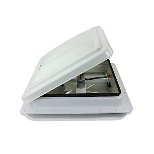 Leisure Coachworks RV-ROOF VENT-PWR 14 Inch Rv Trailer Roof Vent Complete 12 Volt Fan W/White Lid And Interior Garnish thumb #3