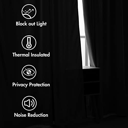 Image of MIULEE Grey Velvet Curtains 52x90 inches 2 Panels Luxury Blackout Curtains | Thermal Insulated, Super Soft Window Drapes for Bedroom Living Room, Rod Pocket & Back Tab