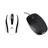 Product 1: Máxima calidad NGS White Flea Advanced - Ratón óptico inalámbrico + PCS71601FLAME - Ratón óptico, Color Negro
