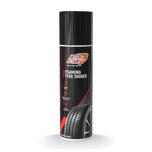 Image of Foaming Tyre Shiner | 450ml (475g) | Cleans Dirt Instantly & Restores Showroom-Like Wet Black Finish | Prevents Fading & Cracking | Easy Spray Application.