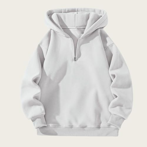 Men's Oversized Fleece Pullover Sweatshirt Loose Fit Quarter Zip Hoodie Long Sleeve Drop Shoulder Sweatshirts2