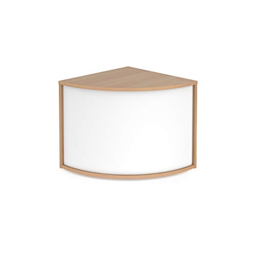 Image of Mr Office Denver reception corner base unit 800mm x 800mm, Beech/White