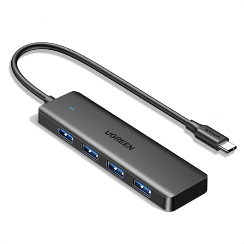 Image of UGREEN USB C Hub, USB HUB 3.0 with 15CM Extension Cable, USB Adapter with 4*USB-A Ports, Slim USB C Splitter for Mouse, Keyboard, Card Reader, Compatible with Laptop, Desktop PC, Mobile Phone, etc.