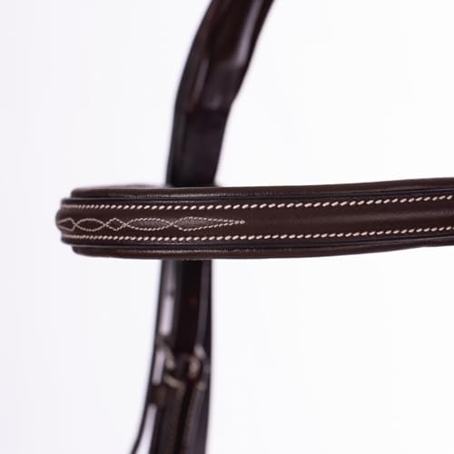 Equinavia Saga Adjustable Padded Fancy Stitched Hunter Bridle with Reins - Chocolate Brown - Pony - Thumbnail 7