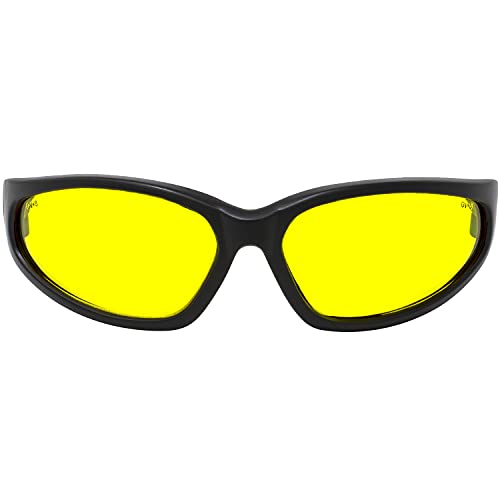 Global Vision Hercules Motorcycle Riding Sunglasses Black Frame w/Yellow Lenses2