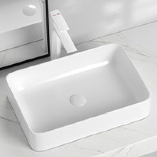 Lavabo de baño moderno y simple lavabo de cerámica fácil de instalar resistente a los arañazos Lavabo de encimera Lavabo artístico para apartamentos pequeños hotel balcón jardín restaurante