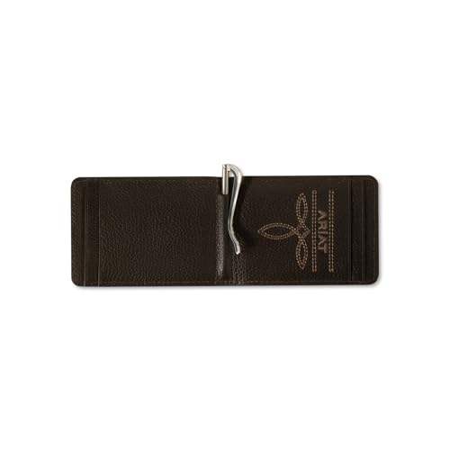 ARIAT Men's Brindled Calf Hair Leather Bifold Money Clip2