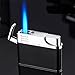 Jet Torch sigaro accendisigari, ricaricabile butano / un tasto premere premere Gas Accensione Accensione Accendino Accendino multifunzione antivento Antivento Blu Flame Dritto regolabile Accendino Acc