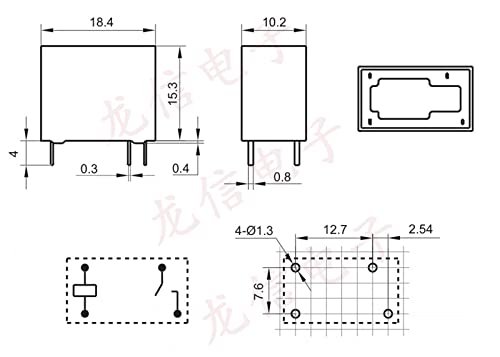 Relé electromecánico W11-1A2STLE-H DC12V MESKEL de cuatro bornes para circuitos impresos 3