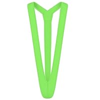 Komergave Borat Anzug Männer, Herren String Leopardenmuster Mankini, V-Form Slip Männlich Badeanzug, Lustiger Party-Kostüm Bikini, Tanga Badehose Herren (Grün)