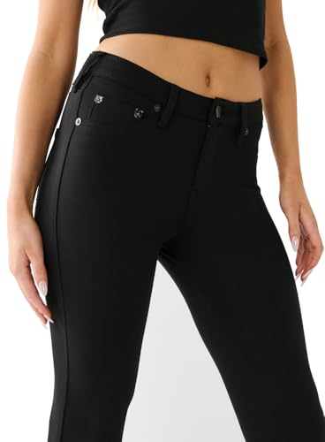 True Religion Women's Misses Ponte Fabric Midrise Joey Seamed Flare Pant3