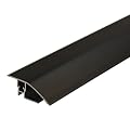 Aluminum Floor Transition Threshold Strip for Doorways, Laminate/Tile/Floor/Vinyl Mat Edge Edging Trim,Threshold Reducer with Base,Carpet & Gap Cover Strip (Black, 35.4 L × 1+3/4 W)