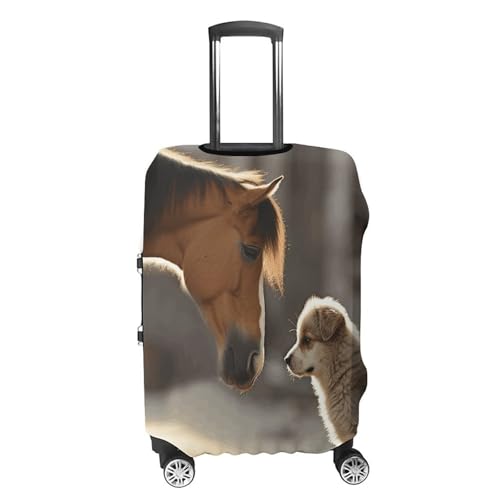 Cute Dog And Horse Luggage Cover, Washable Elastic Suitcase Cover Protector Fit 18-32 Inch Luggage4