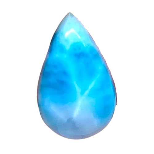 Larimar cabochon poire 21x13mm de qualité gemme naturelle pour création de haute joaillerie