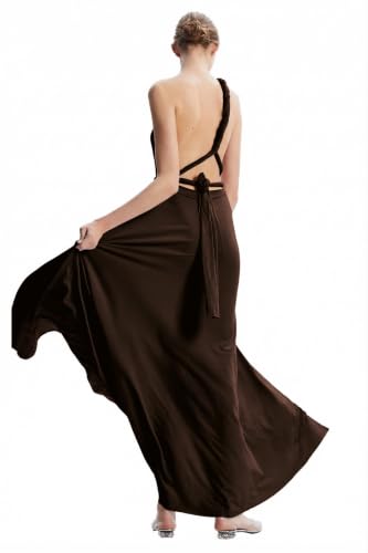 Image of Multi-Way Wrap Infinity Maxi Dress for Bridesmaids & Wedding Guest | 31 Colors for All Wedding Themes, One Size & Plus, 1 Dress for Any Events, Evening, Prom, Gala, Non-See-Through, Wrinkle-Free