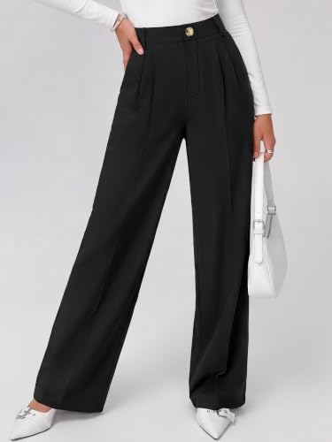 KIRUNDO 2026 Fall Wide Leg Pants for Women High Waisted Slack(Black,S) - image 8